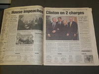 1998 DECEMBER 20 SUNDAY SUN-TIMES NEWSPAPER - BILL CLINTON IMPEACHED - NP 3311