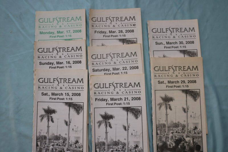 2008 GULF STREAM PARK HORSE RACING PROGRAMS - LOT OF 43 - VARIOUS DATES - O 3956