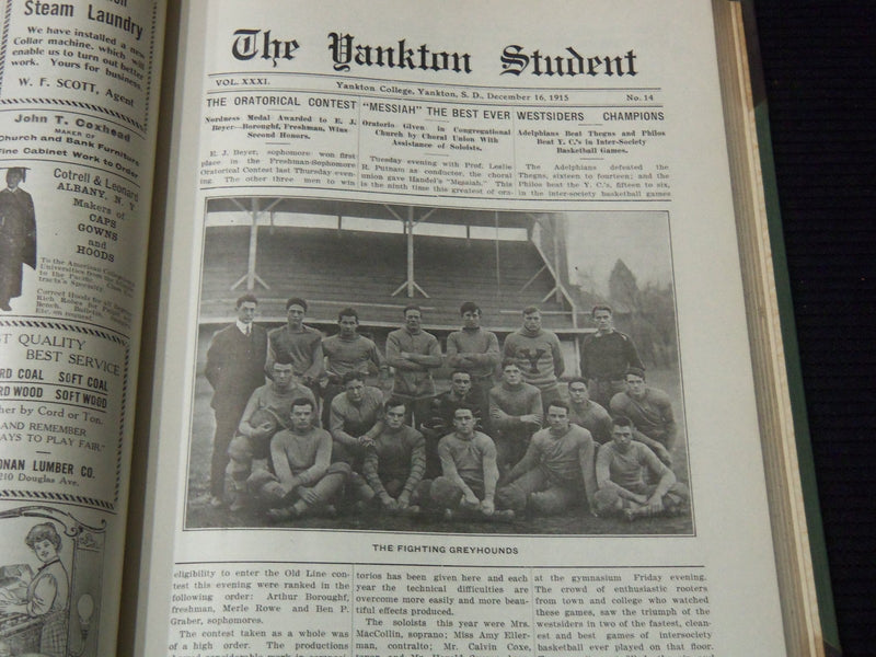 1912-1917 YANKTON STUDENT NEWSPAPER VOLUME LOT OF 5 - SOUTH DAKOTA - KD 3396B