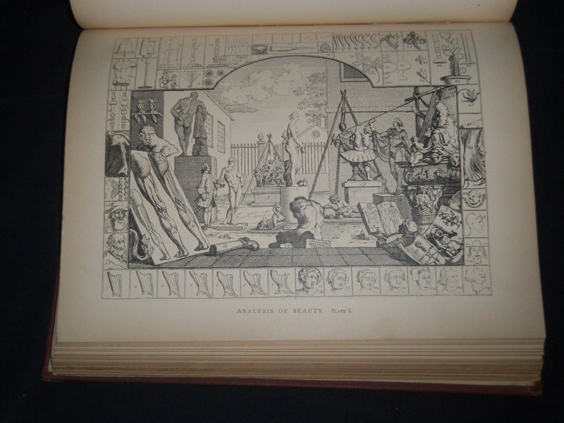1876 THE WORKS OF WILLIAM HOGARTH VOLUME BY CHARLES LAMB - GREAT PLATES - Z 38