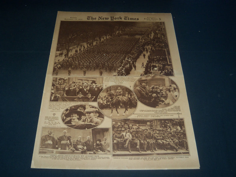 1919 SEPT 14 NY TIMES PICTURE SECTION LOT OF 2 -FIGHTING FIRST DIVISION- NT 7376