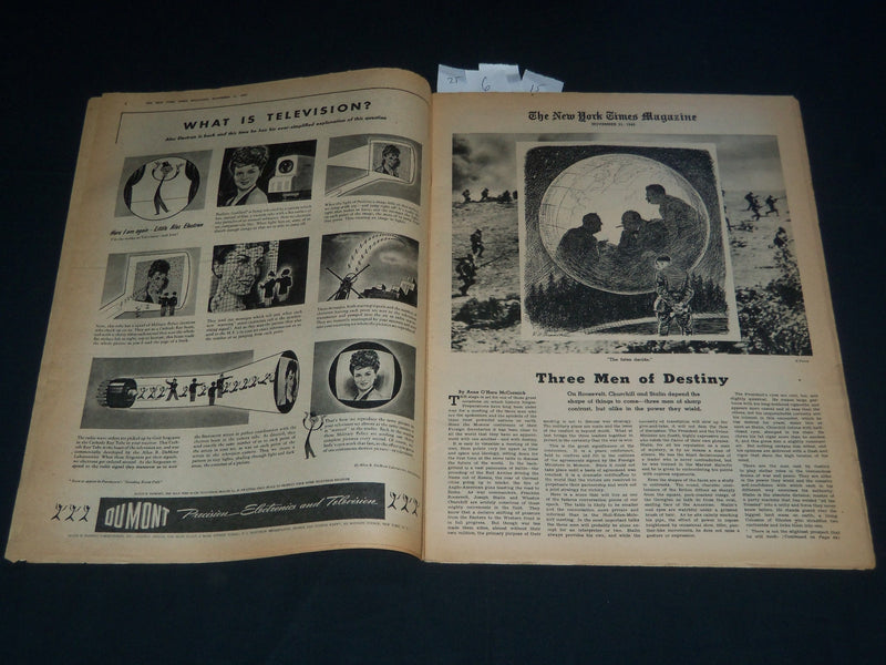 1943 NOVEMBER 21 NEW YORK TIMES MAGAZINE SECTION - ROAD TO ROME - NP 3766