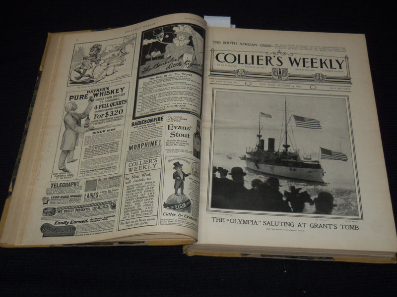 1899-1900 COLLIER'S WEEKLY MAGAZINE BOUND VOLUME - NICE ILLUSTRATIONS - KD 879O