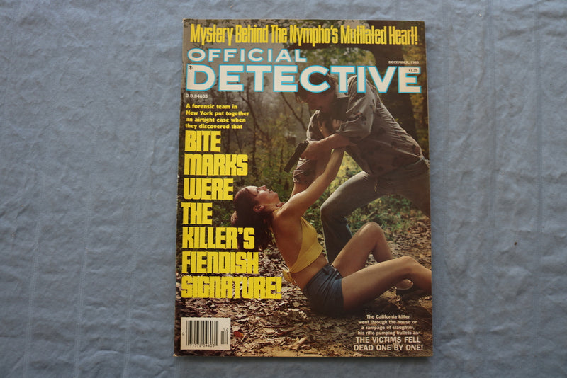 1983 DEC OFFICIAL DETECTIVE MAGAZINE - BITE KILLER'S SIGNATURE COVER - ST 6921Y
