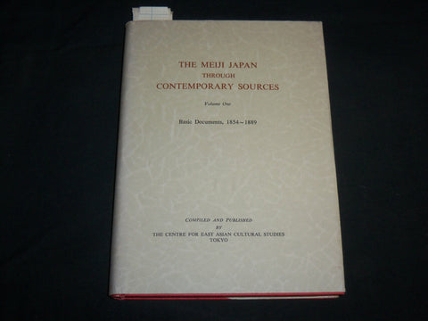 1969 THE MEIJI JAPAN THROUGHOUT CONTEMPORARY SOURCES BOOK - KD 6768