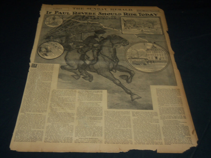 1906 APRIL 15 THE BOSTON HERALD - IF PAUL REVERE SHOULD RIDE TODAY - BH 300