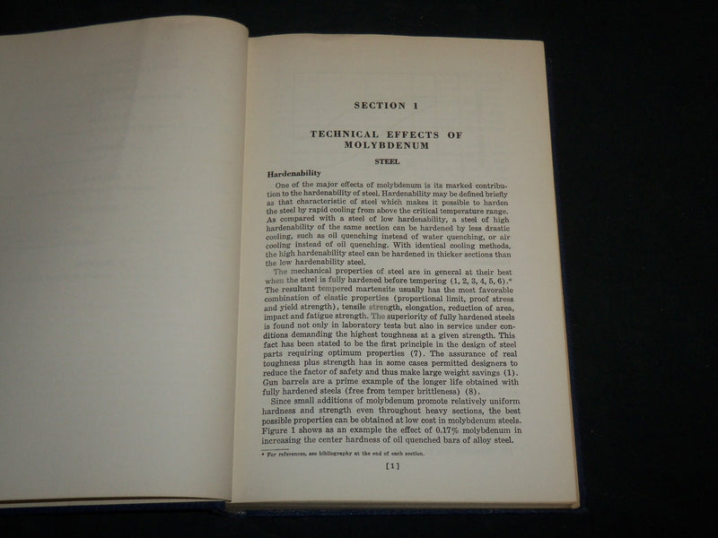 1948 MOLYBDENUM STEELS IRONS ALLOYS HARDCOVER BOOK - KD 6957