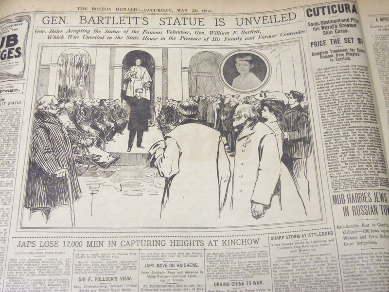 1904 MAY 28 THE BOSTON HERALD - JAPS LOSE 12,000 MEN AT KINCHOW - BH 56