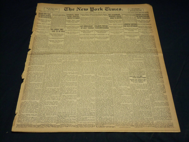 1921 MAY 27 NEW YORK TIMES - LAST AMERICAN OUT OF GOLF TOURNEY - NT 7856