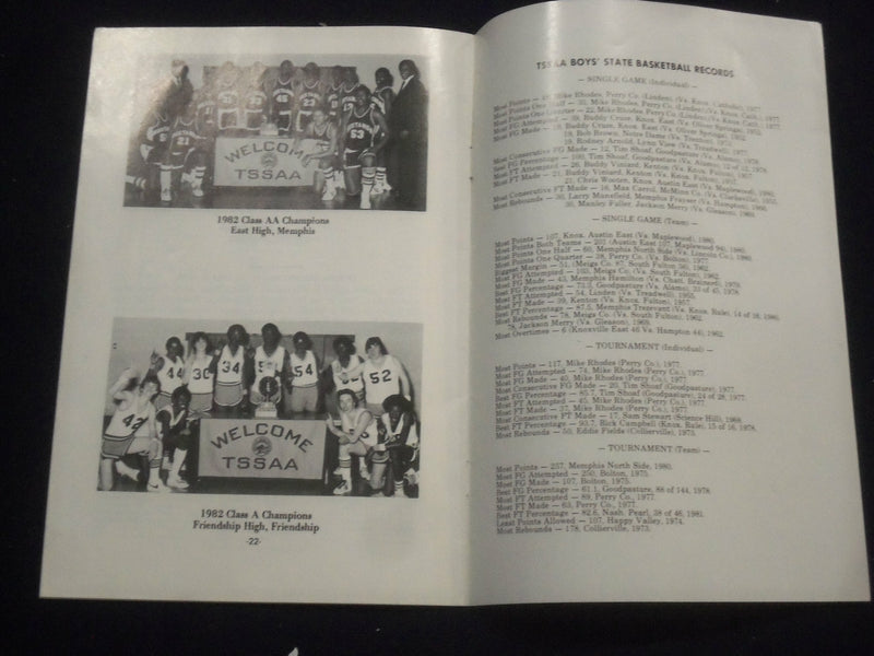 1983 TSSAA STATE BASKETBALL TOURNAMENT PROGRAMS - LOT OF 2 - J 5864