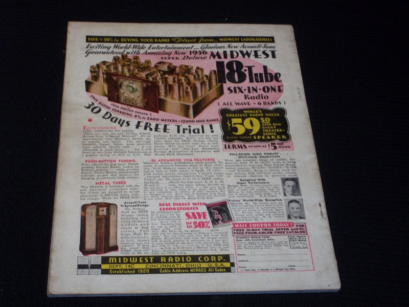 1935 SEPTEMBER SHORT WAVE CRAFT MAGAZINE NICE COVER - E 115