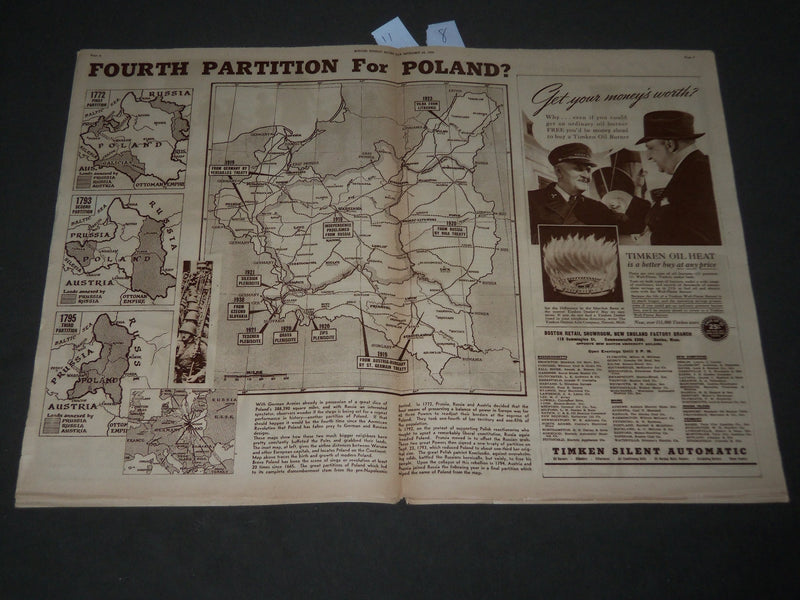 1939 SEPTEMBER 24 BOSTON GLOBE PICTORIAL MAGAZINE - GRETA GARBO - NP 2941