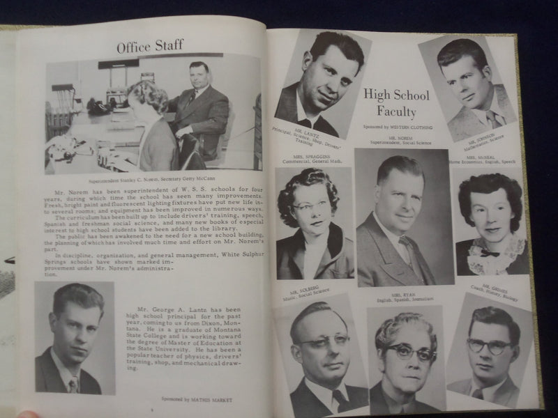 1955 THE HORNETS' HIVE WHITE SULPHUR SPRINGS (MT) HIGH SCHOOL YEARBOOK - YB 3224