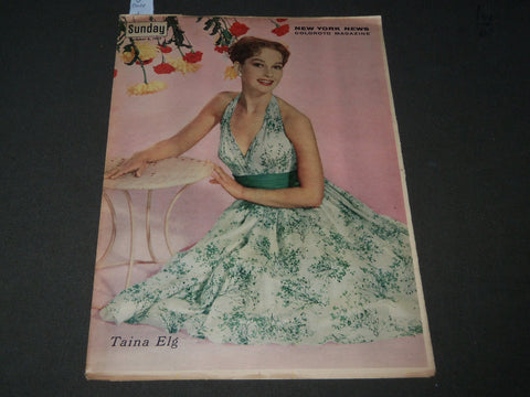 1957 OCTOBER 6 SUNDAY NEWS COLOROTO MAGAZINE SECTION - TAINA ELG COVER - J 2860