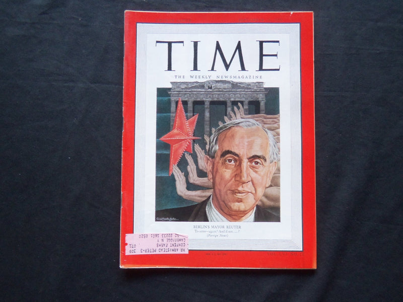 1950 SEPTEMBER 18 TIME MAGAZINE - ERNST REUTER, BERLIN'S MAYOR - T 1244