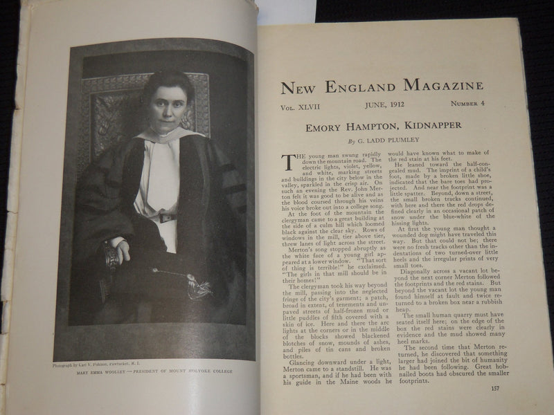 1912 JUNE NEW ENGLAND MAGAZINE - MARY EMMA WOOLLEY - NICE ADS - K 29