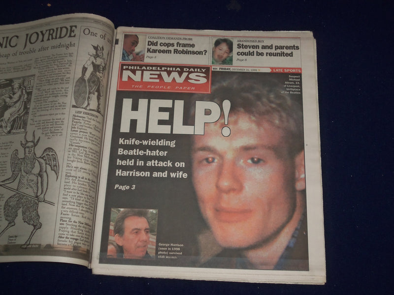 1999 DEC 31 PHILADELPHIA DAILY NEWS - GEORGE HARRISON STABBED - NP 2991