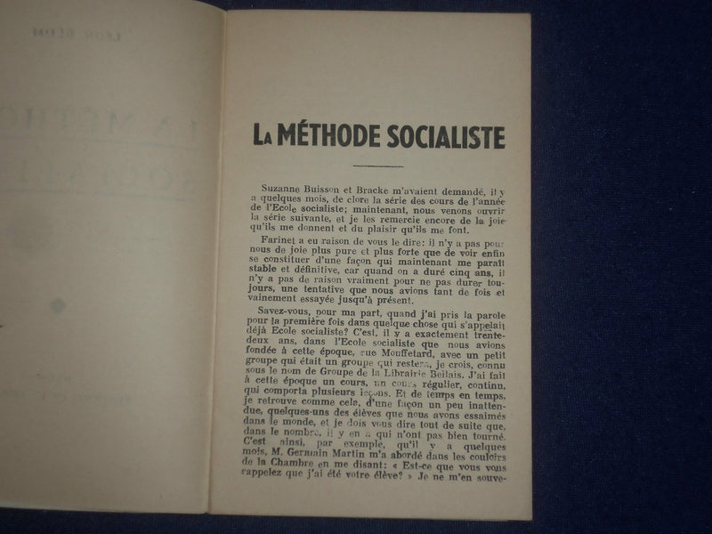 1945 LA METHODE SOCIALISTE - LEON BLUM - FRENCH TEXT - J 6432