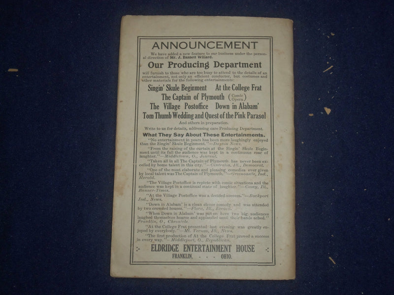 1914-1915 THE ELDRIDGE ENTERTAINMENT HOUSE CATALOG - FRANKLIN, OHIO - J 6454