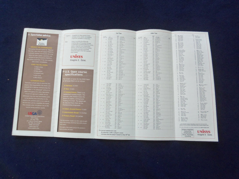 2002 JUNE 13 U.S. OPEN GOLF PAIRING GUIDE - TIGER WOODS -FARMINGDALE, NY- J 8454