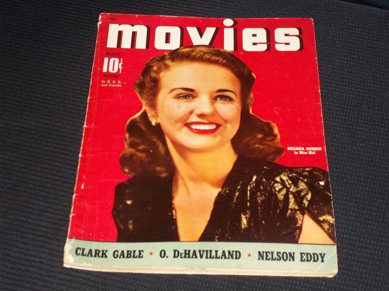 1941 MARCH MOVIES MAGAZINE - DEANNA DURBIN FRONT COVER - E 14158