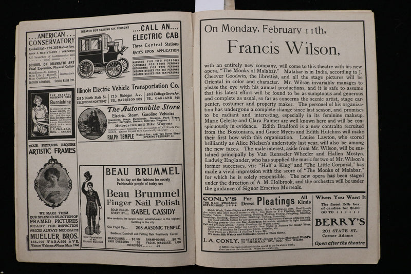 1901 ILLINOIS THEATRE PROGRAMME - ALICE NIELSEN - SARAH BERNHARDT - K 3034