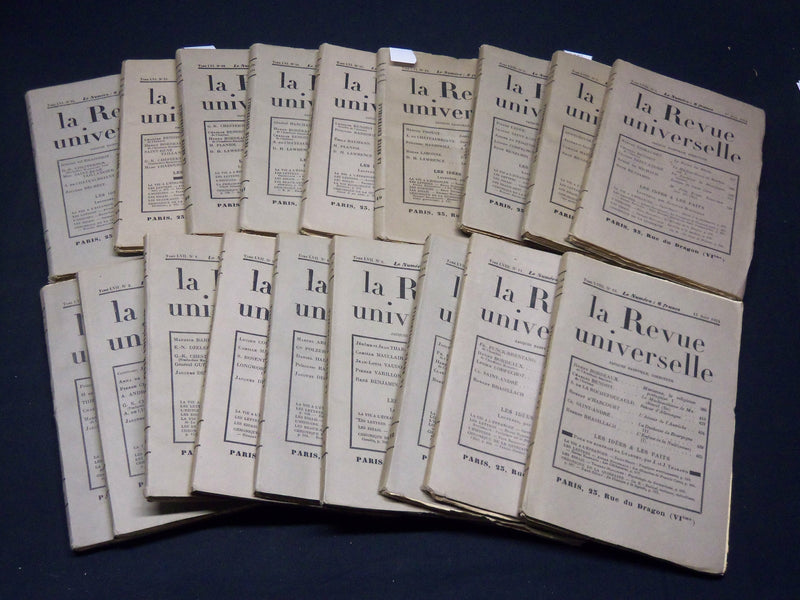 1934 LA REVUE UNIVERSELLE FRENCH MAGAZINE LOT OF 18 ISSUES - PROUST - WR 284F