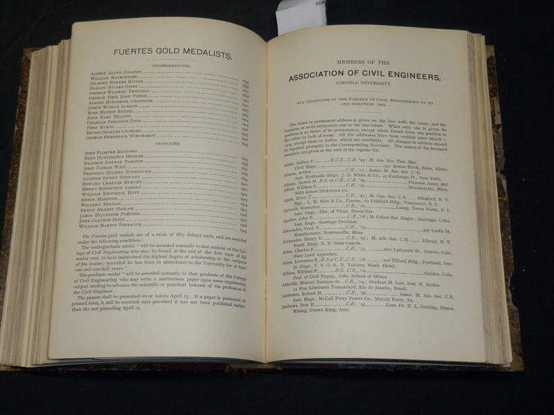 1908-1909 CORNELL CIVIL ENGINEER MAGAZINE BOUND VOLUME - KD 2756T