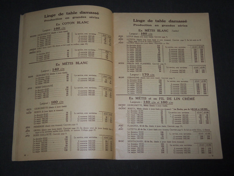 1940'S LE BEAU DAMASSÉ DU NORD FRENCH CATALOGUE - NICE ILLUSTRATIONS - FR 584