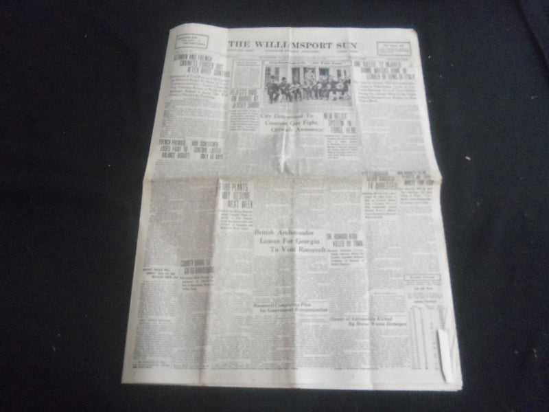 1929 & 1931 & 1933 THE WILLIAMSPORT SUN NEWSPAPER - LOT OF 5 - NP 5764