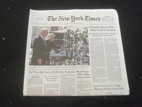 2022 MAY 30 NEW YORK TIMES - IN FAMILIAR RITUAL OF PAIN, BIDEN COMFORTS BEREAVED
