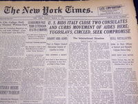 1941 MARCH 7 NEW YORK TIMES - U. S. BIDS ITALY CLOSE TWO CONSULATES - NT 1092