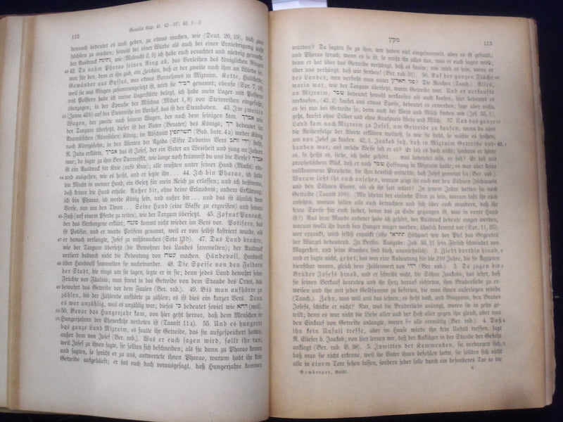 1921 RASCHI'S KOMMENTAR ZUM PENTATEUCH HARDCOVER BOOK - GERMAN TEXT - KD 8936