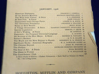 1906 THE ATLANTIC MONTHLY MAGAZINE LOT OF 10 - NICE STORIES & ARTICLES - WR 334