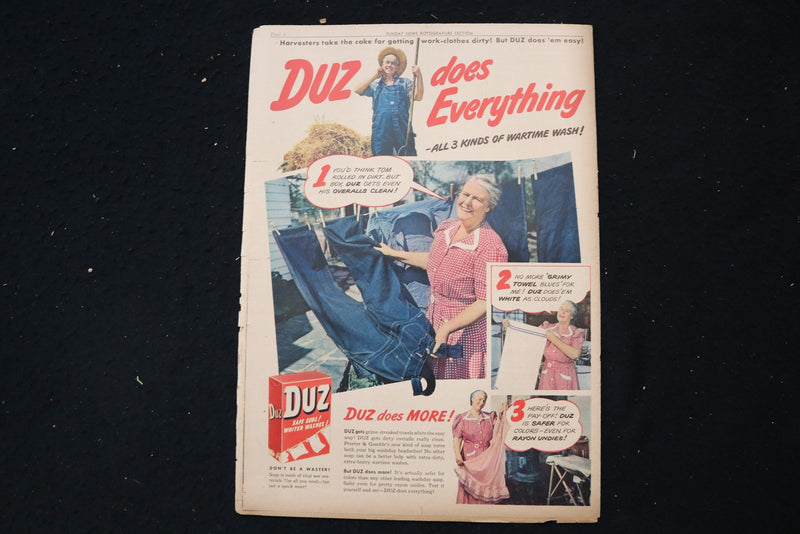 1944 AUG 20 SUNDAY NEW YORK NEWS MAGAZINE - TAMARA TOUMANOVA COVER - E 26156