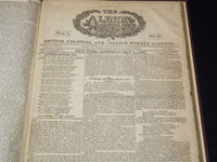1827-1828 THE ALBION WEEKLY GAZETTE BOUND VOLUME NO. 6 - NEW YORK - R 89Y