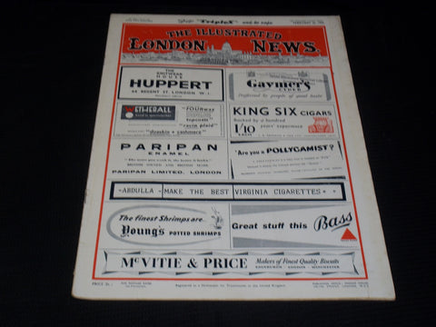 1955 FEBRUARY 26 ILLUSTRATED LONDON NEWS MAGAZINE NICE COVERS & ADS - E 4277