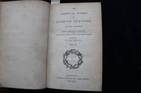 1839 THE POETICAL WORKS OF EDMUND SPENSER HARDCOVER BOOKS - 5 VOLUMES - KD 9450