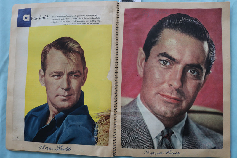 1950'S HOLLYWOOD ACTORS SCRAPBOOK - MARLON BRANDO-TONY CURTIS-ALAN LADD- E 26495