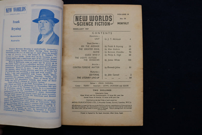 1957 FEBRUARY NEW WORLDS SOFTCOVER DIGEST MAGAZINE - VOLUME 19, NUMBER 56- K 428