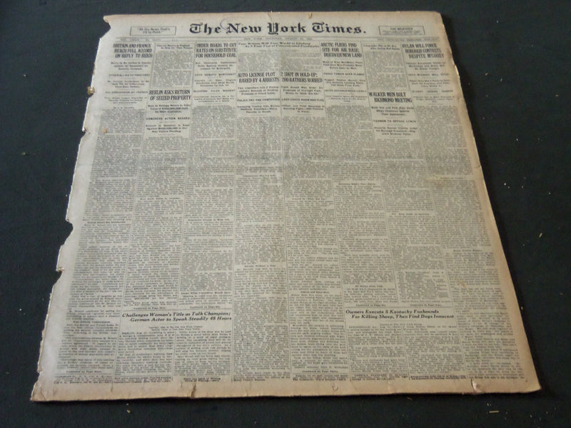 1925 AUGUST 13 NEW YORK TIMES - ARCTIC FLIERS FIND SITE FOR AIR BASE - NT 5431