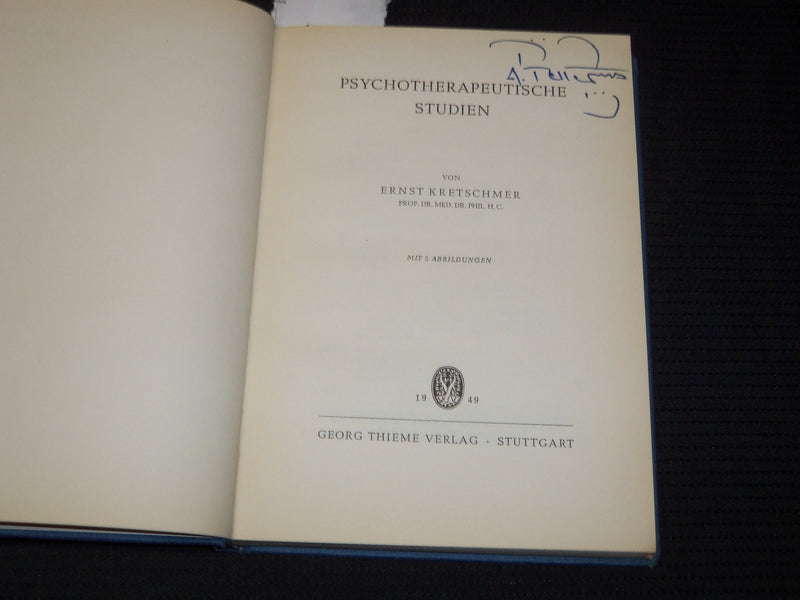 1949 PSYCHO THERAPEUTISCHE STUDIEN BOOK BY ERNST KRETSCHMER - GERMAN - KD 5634K