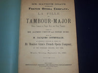 1880 MAURICE GRAU'S FRENCH OPERA CO. PROGRAM LA FILLE DU TAMBOUR MAJOR - J 1886