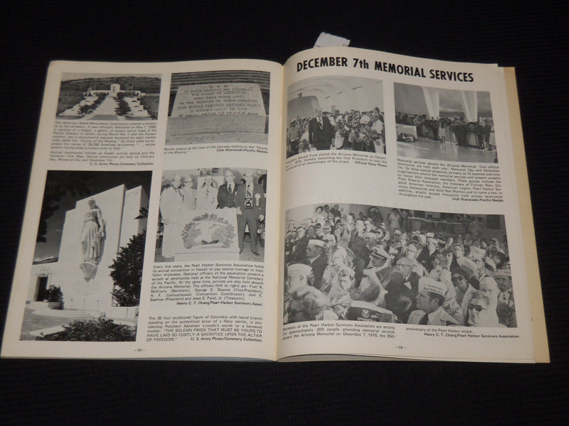 1981 PEARL HARBOR AND THE USS ARIZONA MEMORIAL PICTORIAL HISTORY BOOK - J 9907