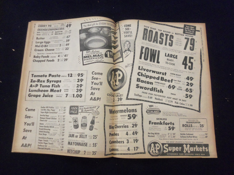 1958 JULY 11 BOSTON DAILY RECORD NEWSPAPER-GOLDFINE DARES THREAT OF JAIL-NP 6353