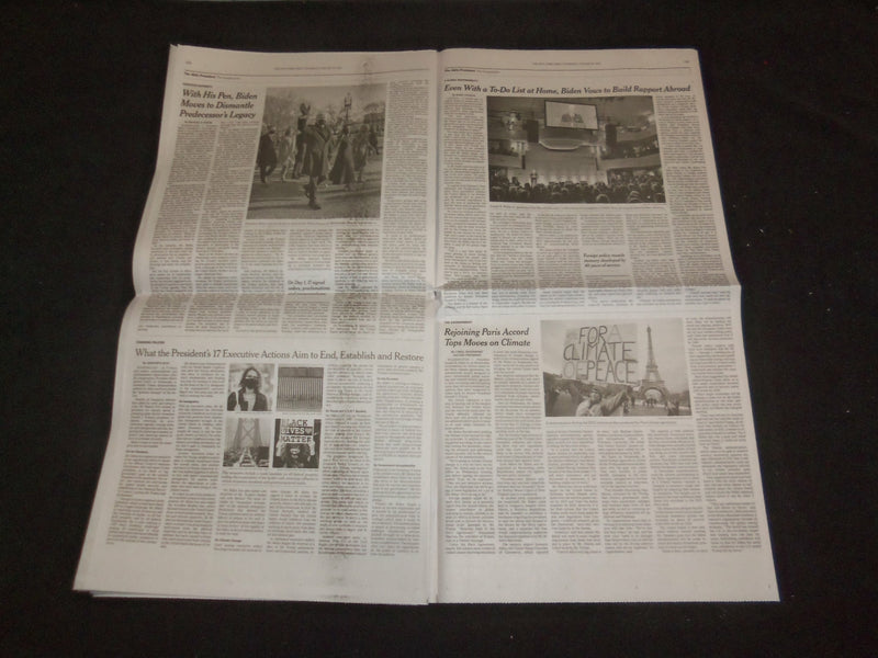 2021 JANUARY 21 NEW YORK TIMES - JOE BIDEN AND KAMALA HARRIS INAUGURATION DAY