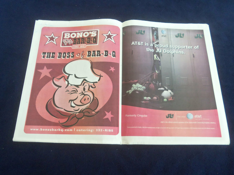 2001 SEPTEMBER 29 JACKSONVILLE VS. DAVIDSON FOOTBALL NEWSPAPER - ST 4628D