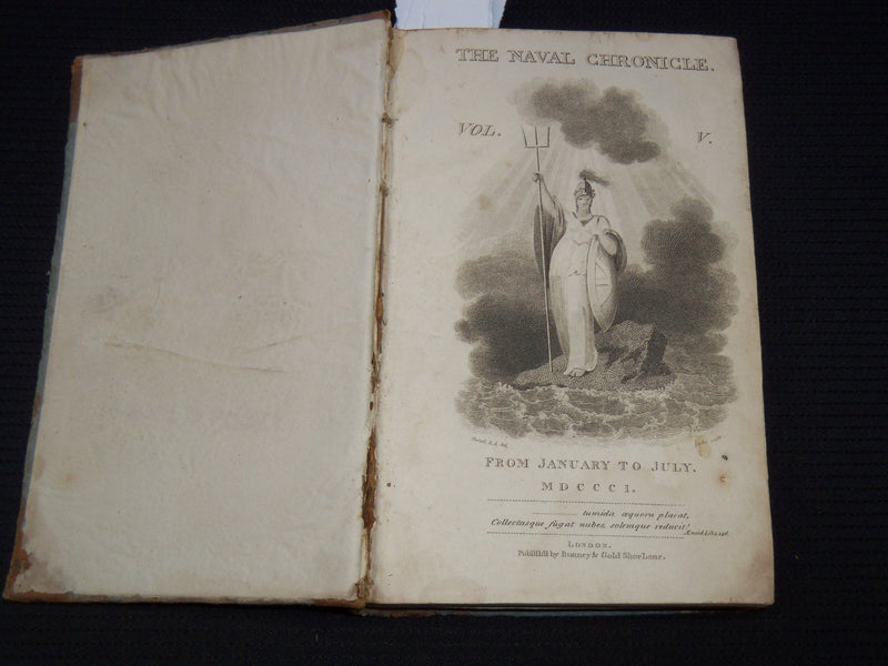 1801 JANUARY-JULY THE NAVAL CHRONICLE BOUND VOLUME NO. 5 - KD 81K