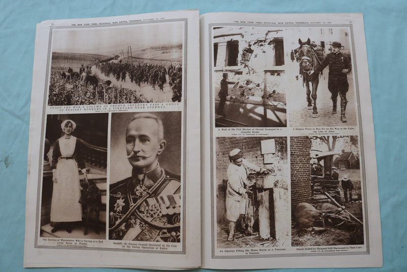 1914 OCT 22 NEW YORK TIMES MID-WEEK PICTORIAL WAR EXTRA-ALGERIAN CAVALRY-NP 9120