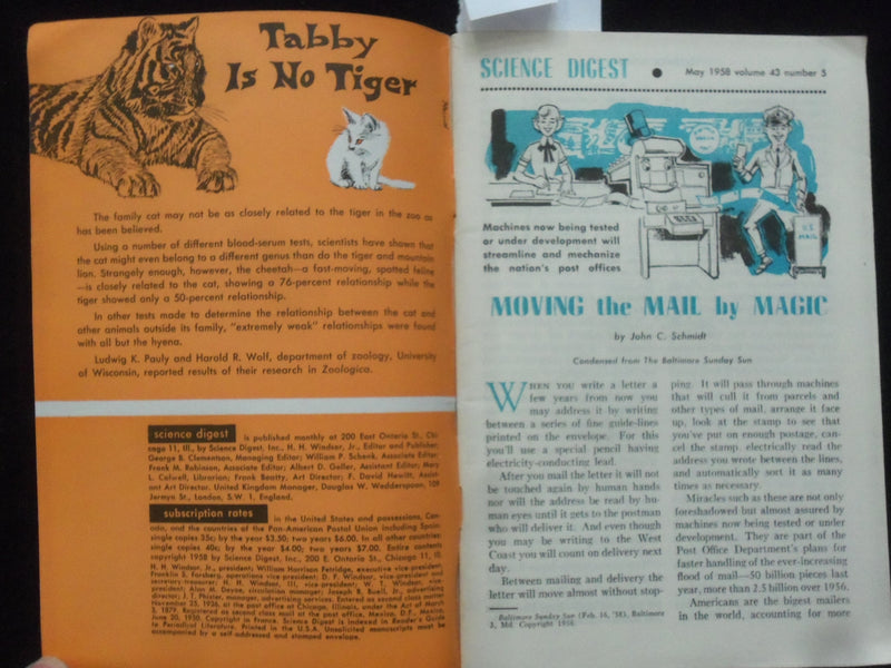 1958 MAY SCIENCE DIGEST MAGAZINE - SPOTLIGHT ON SPACE - J 9964